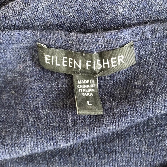 Eileen Fisher 100% Merino Wool Blue Tank Top Sz L - Picture 7 of 8